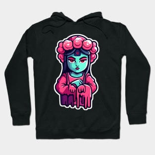 Faceless Pink-Haired Character - Unique Artistic Design Hoodie